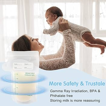 Sterile breast milk storage bags